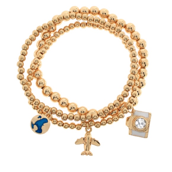 3 Row Travel Theme Charm Bracelet - Picture 1 of 1